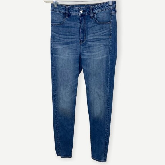 American Eagle Super Hi-Rise Jegging Size 4 Short High Waist Stretch Jeans Denim - Picture 4 of 11